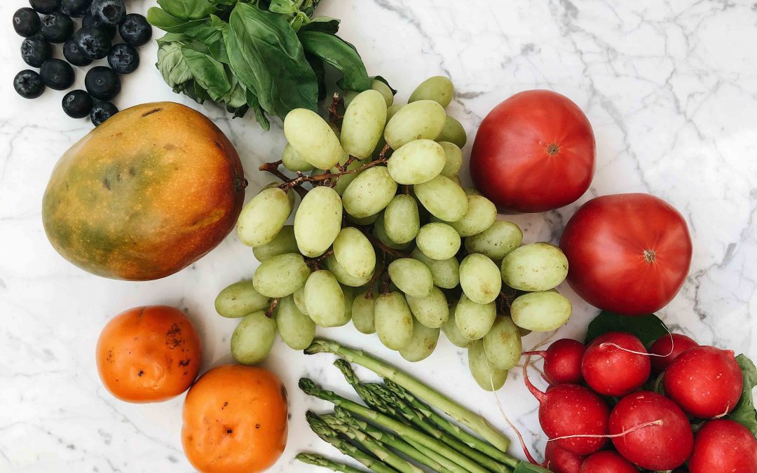 Combinación correcta de frutas y vegetales